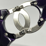 【6he4434】シャネル サングラス 6014 プラスチック ブラック パープル シルバー金具【中古】レディース