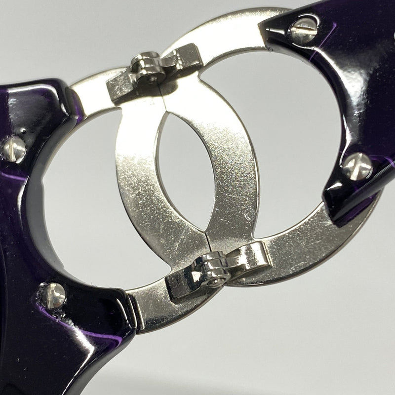 【6he4434】シャネル サングラス 6014 プラスチック ブラック パープル シルバー金具【中古】レディース