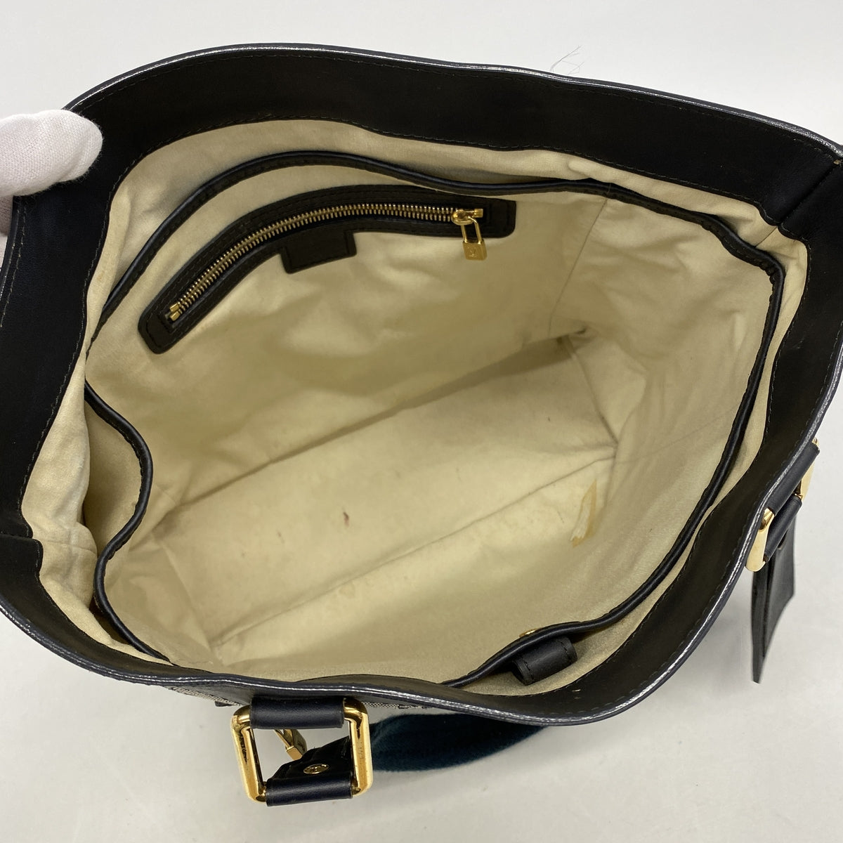 【6he4437】ルイヴィトン トートバッグ モノグラム・ミニ ルシーユGM M92675 ブルー【中古】レディース