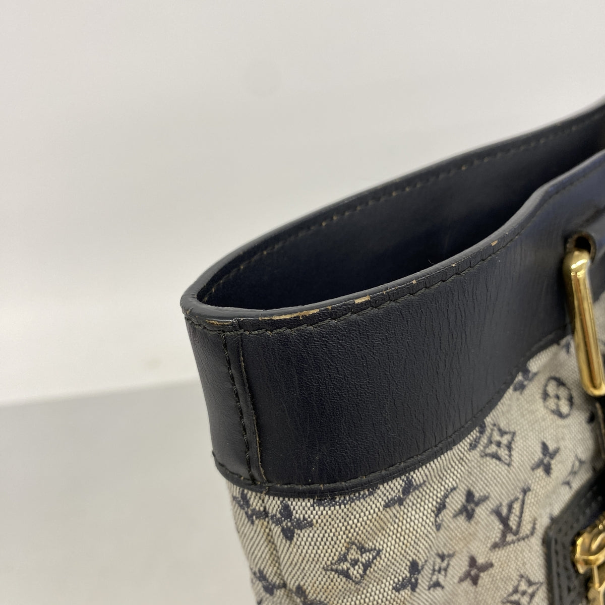 【6he4437】ルイヴィトン トートバッグ モノグラム・ミニ ルシーユGM M92675 ブルー【中古】レディース