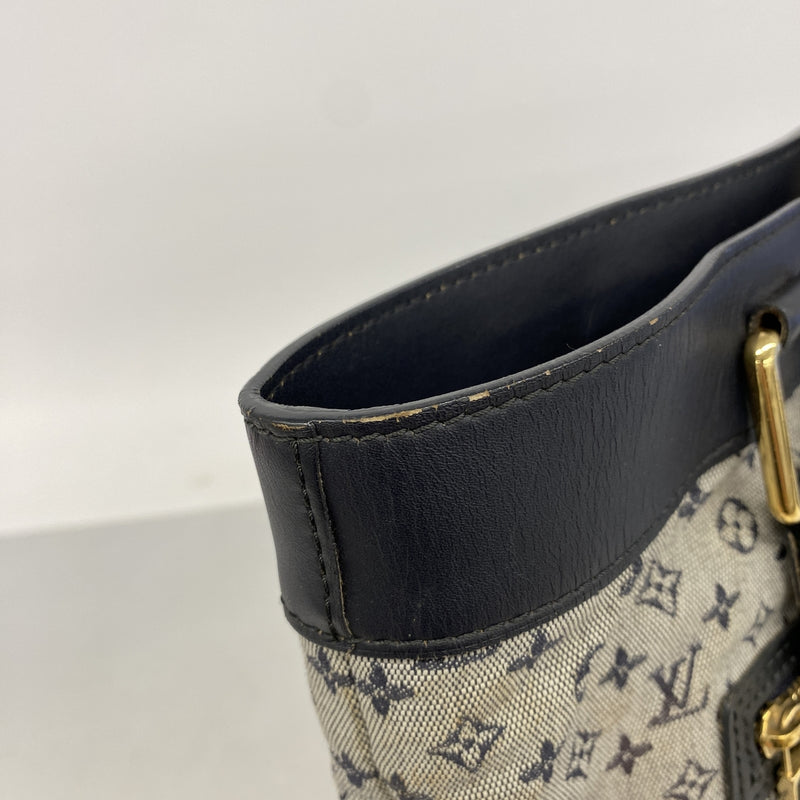 【6he4437】ルイヴィトン トートバッグ モノグラム・ミニ ルシーユGM M92675 ブルー【中古】レディース