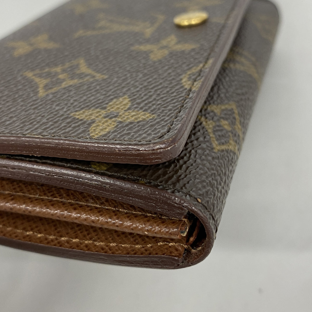 【6he4443】ルイヴィトン 財布 モノグラム ポルトフォイユトレゾール M61736 ブラウン【中古】レディース