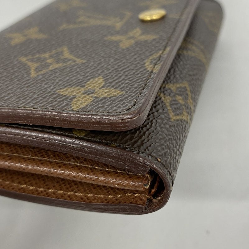 【6he4443】ルイヴィトン 財布 モノグラム ポルトフォイユトレゾール M61736 ブラウン【中古】レディース