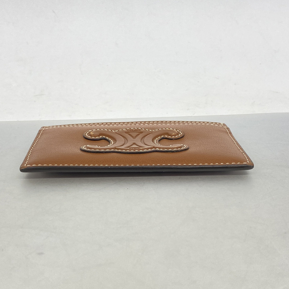 【6he4444】セリーヌ カードケース トリオンフ レザー ブラウン【中古】メンズ レディース ユニセックス