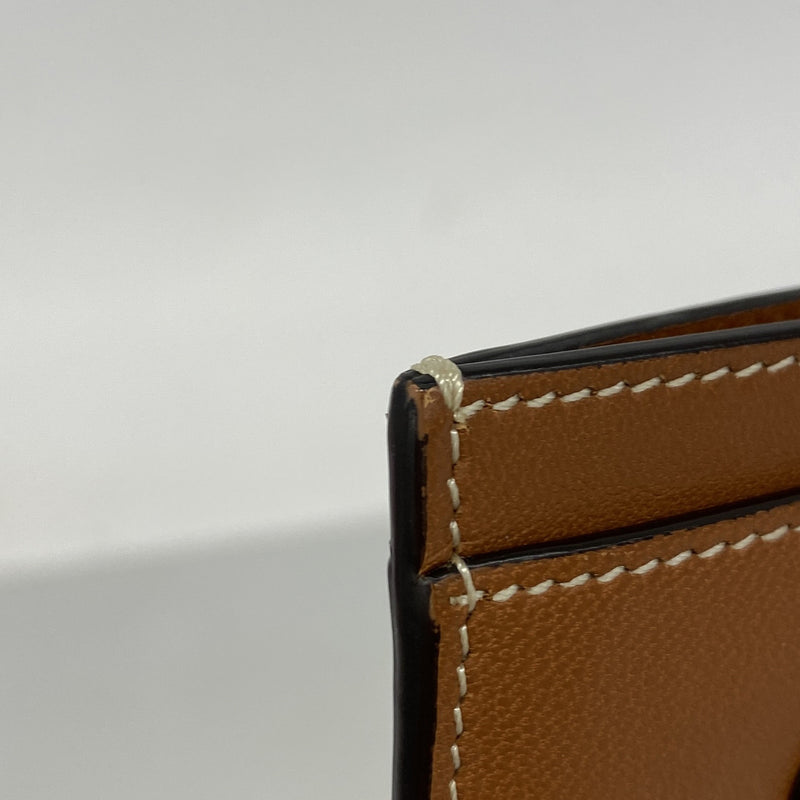 【6he4444】セリーヌ カードケース トリオンフ レザー ブラウン【中古】メンズ レディース ユニセックス