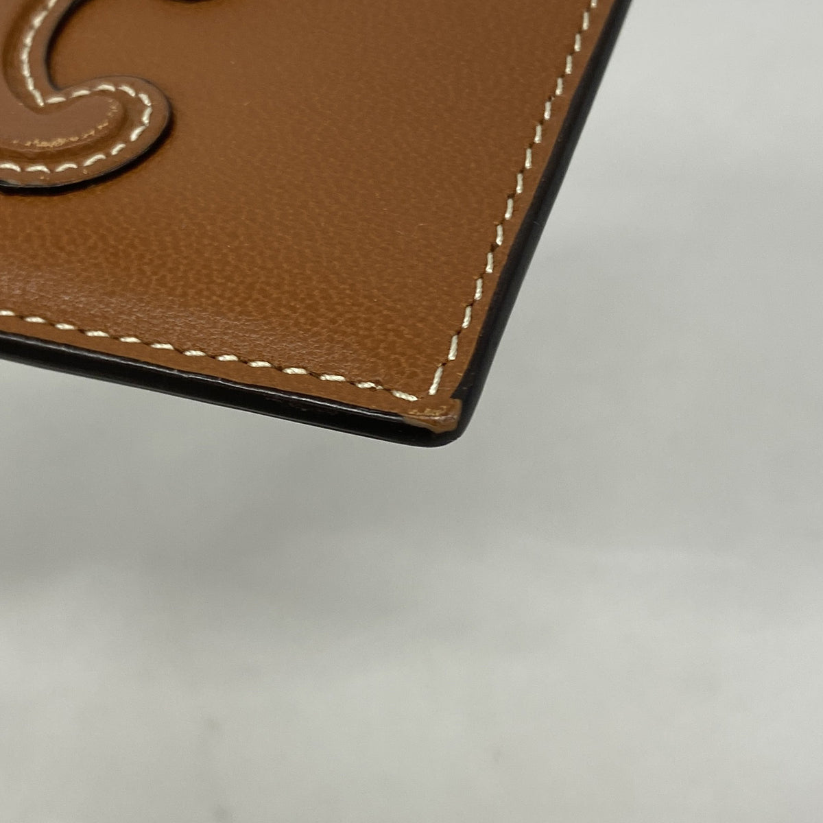 【6he4444】セリーヌ カードケース トリオンフ レザー ブラウン【中古】メンズ レディース ユニセックス