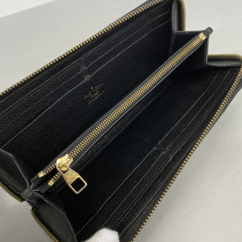 【6he4452-k】ルイヴィトン 長財布 モノグラム・アンプラント ポルトフォイユクレマンス M60171 ノワール【中古】レディース