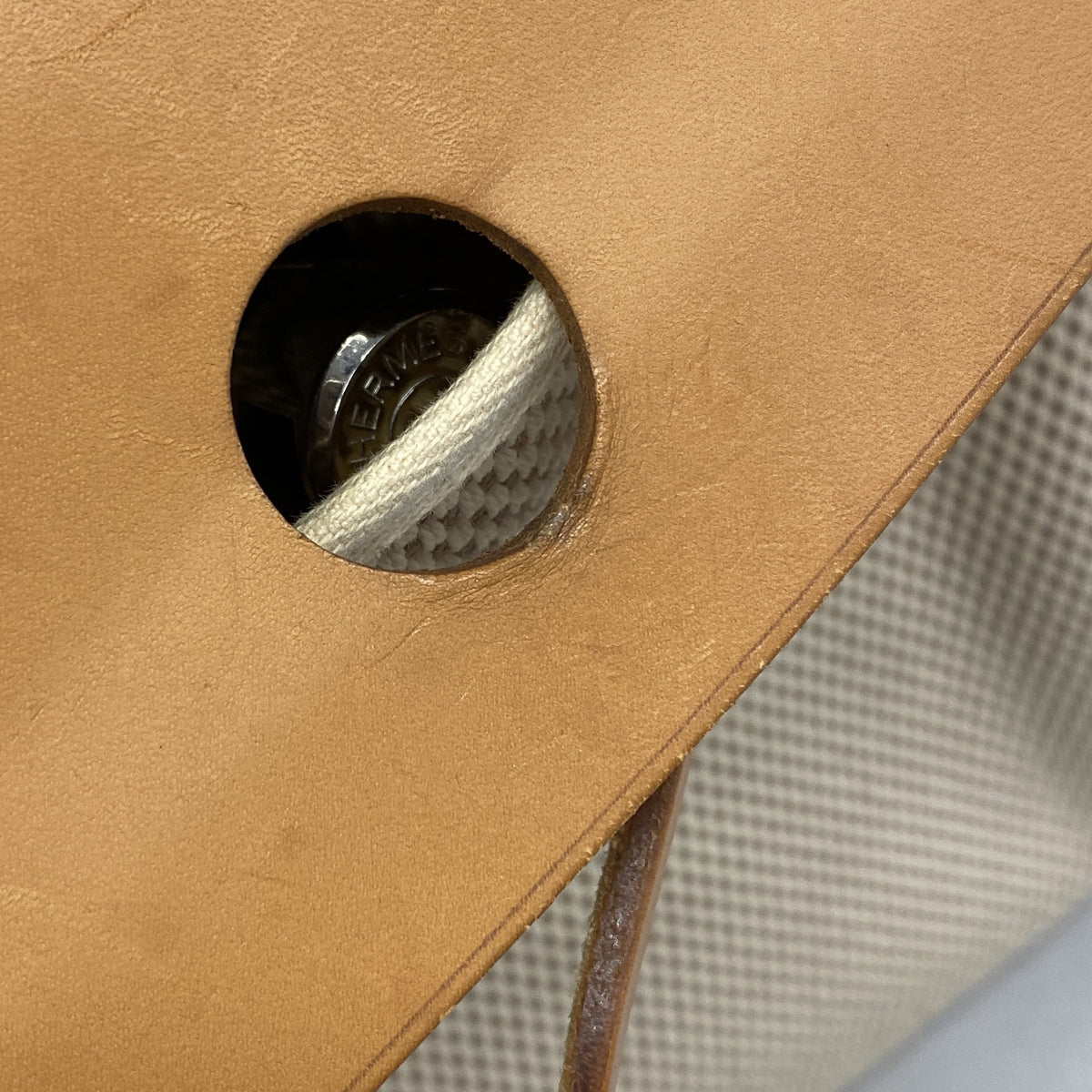 【6he4460】エルメス ハンドバッグ エールバッグMM トワルGM ナチュラル シルバー金具 □G刻印 2wayバッグ【中古】レディース