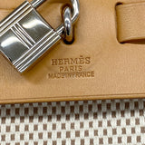 【6he4460】エルメス ハンドバッグ エールバッグMM トワルGM ナチュラル シルバー金具 □G刻印 2wayバッグ【中古】レディース
