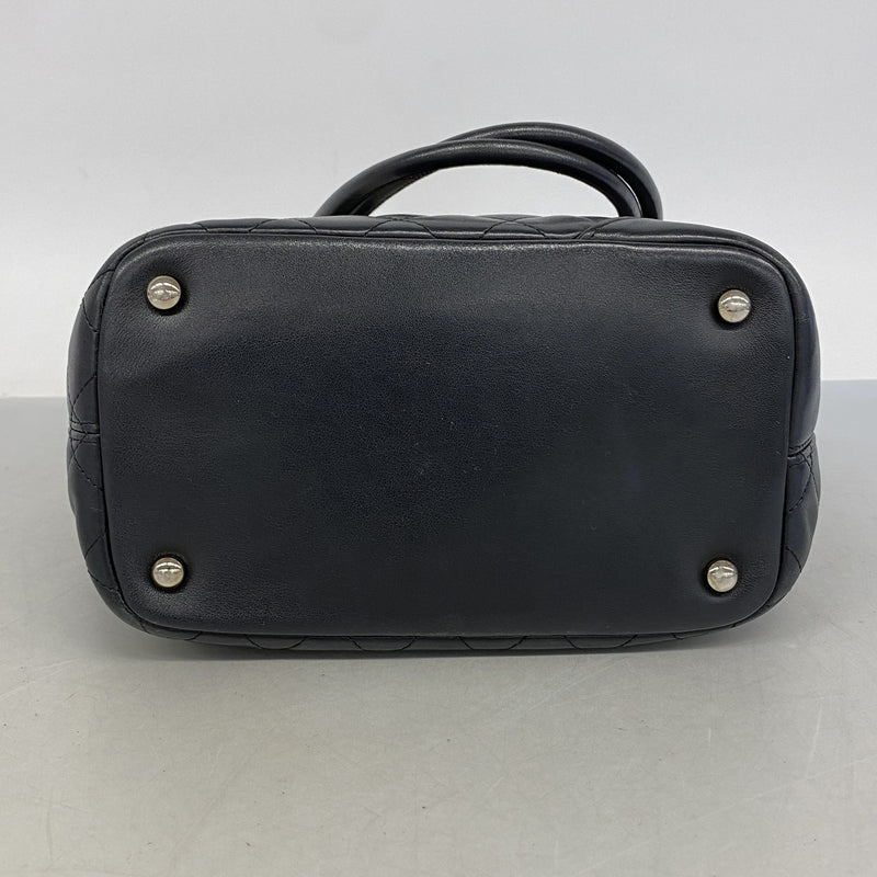 【6he4461】シャネル トートバッグ カンボン ラムスキン ブラック シルバー金具【中古】レディース