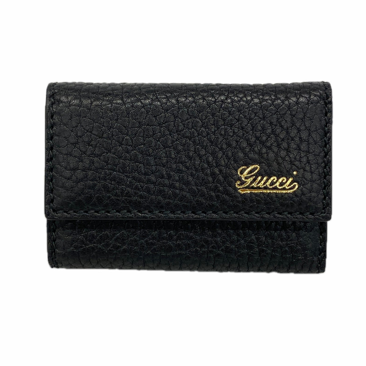 【6he4465】グッチ キーケース 131960 レザー ブラック シャンパンゴールド金具【中古】メンズ レディース ユニセックス