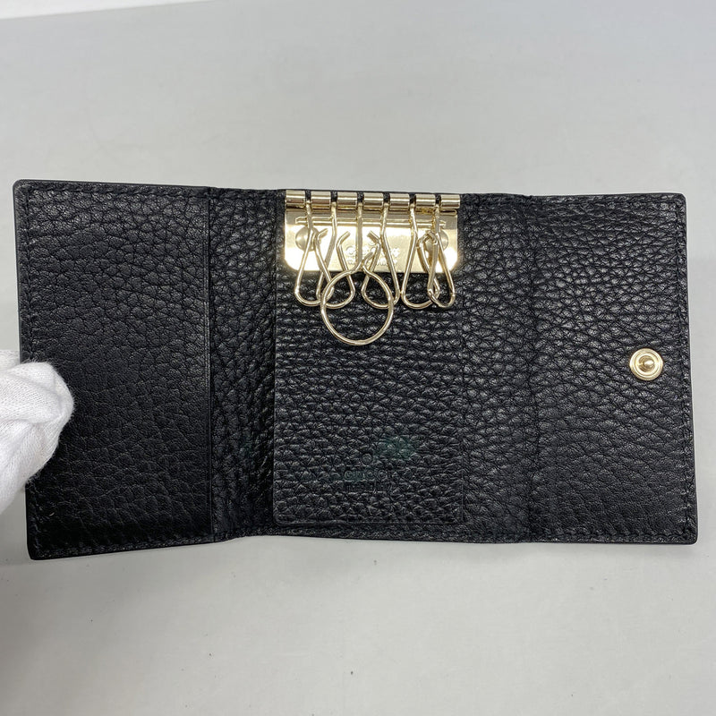 【6he4465】グッチ キーケース 131960 レザー ブラック シャンパンゴールド金具【中古】メンズ レディース ユニセックス
