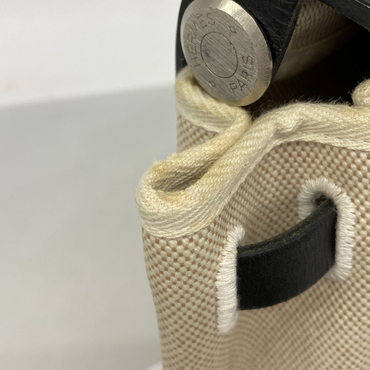 【6he4466】エルメス ハンドバッグ エールバッグPM トワルアッシュ ブラック シルバー金具 □D刻印 2wayバッグ【中古】レディース