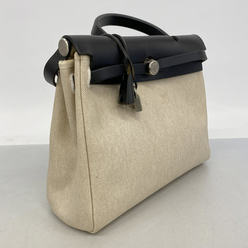 【6he4466】エルメス ハンドバッグ エールバッグPM トワルアッシュ ブラック シルバー金具 □D刻印 2wayバッグ【中古】レディース