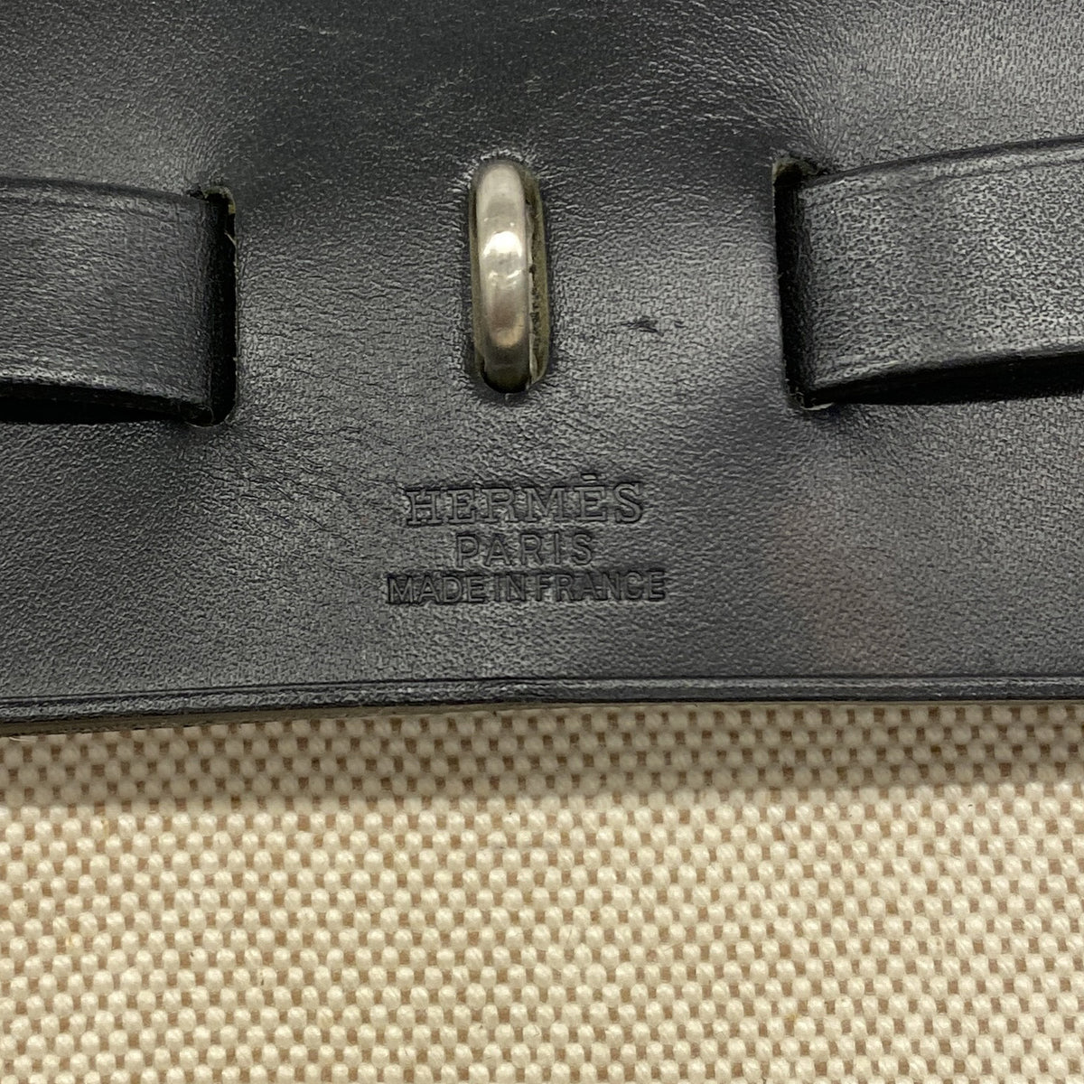 【6he4466】エルメス ハンドバッグ エールバッグPM トワルアッシュ ブラック シルバー金具 □D刻印 2wayバッグ【中古】レディース