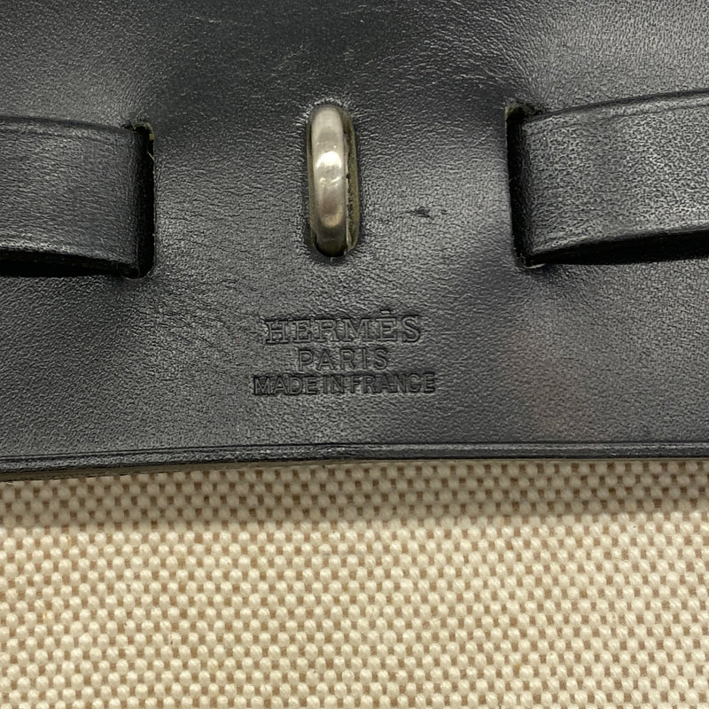 【6he4466】エルメス ハンドバッグ エールバッグPM トワルアッシュ ブラック シルバー金具 □D刻印 2wayバッグ【中古】レディース