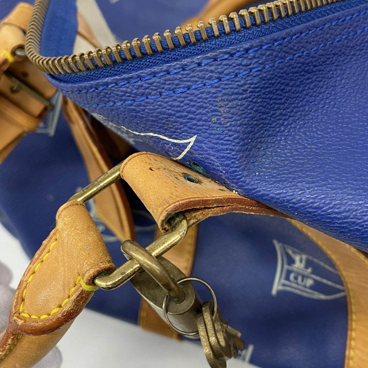 【6he4469】ルイヴィトン ボストンバッグ LVカップ キーポル45 M80014 サンディエゴブルー【中古】メンズ レディース ユニセックス
