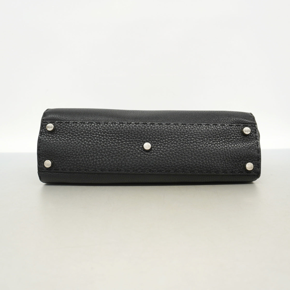 【6he4480】フェンディ ハンドバッグ セレリア ピーカブー レザー ブラック シルバー金具【中古】レディース