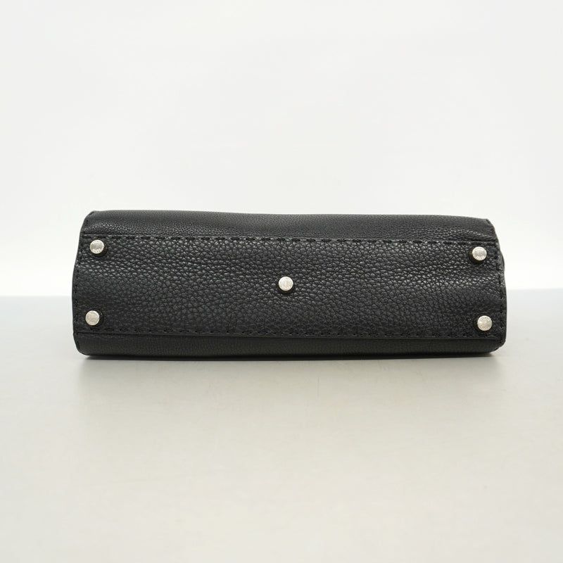 【6he4480】フェンディ ハンドバッグ セレリア ピーカブー レザー ブラック シルバー金具【中古】レディース