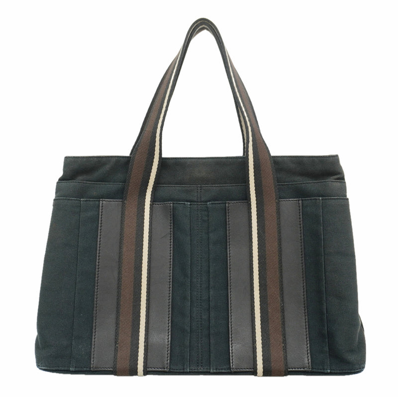 【6he4481】エルメス トートバッグ トロカホリゾンタルMM キャンバス ブラック シルバー金具【中古】メンズ レディース ユニセックス