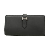 【6he4483】エルメス 長財布 ベアンスフレ ヴォーエプソン ブラック シルバー金具 Y刻印【中古】メンズ レディース ユニセックス