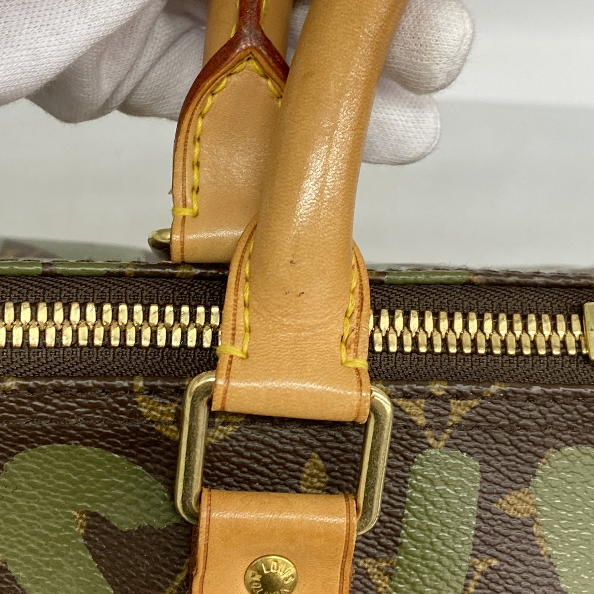 【6he4488-h】ルイヴィトン ボストンバッグ モノグラム・グラフィティ キーポル50 M92196 カーキ【中古】メンズ レディース ユニセックス