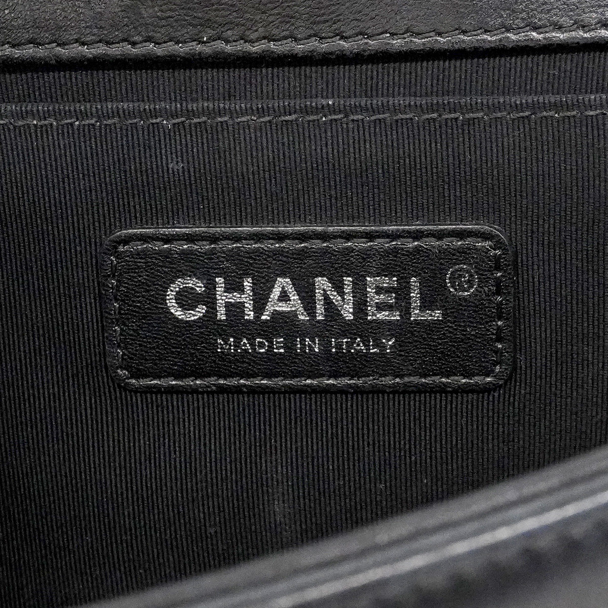【6he4516-k】シャネル ショルダーバッグ ボーイシャネル チェーンショルダー ラムスキン ブラック シルバー金具【中古】レディース