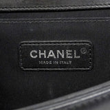 【6he4516-k】シャネル ショルダーバッグ ボーイシャネル チェーンショルダー ラムスキン ブラック シルバー金具【中古】レディース