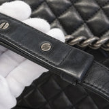 【6he4516-k】シャネル ショルダーバッグ ボーイシャネル チェーンショルダー ラムスキン ブラック シルバー金具【中古】レディース