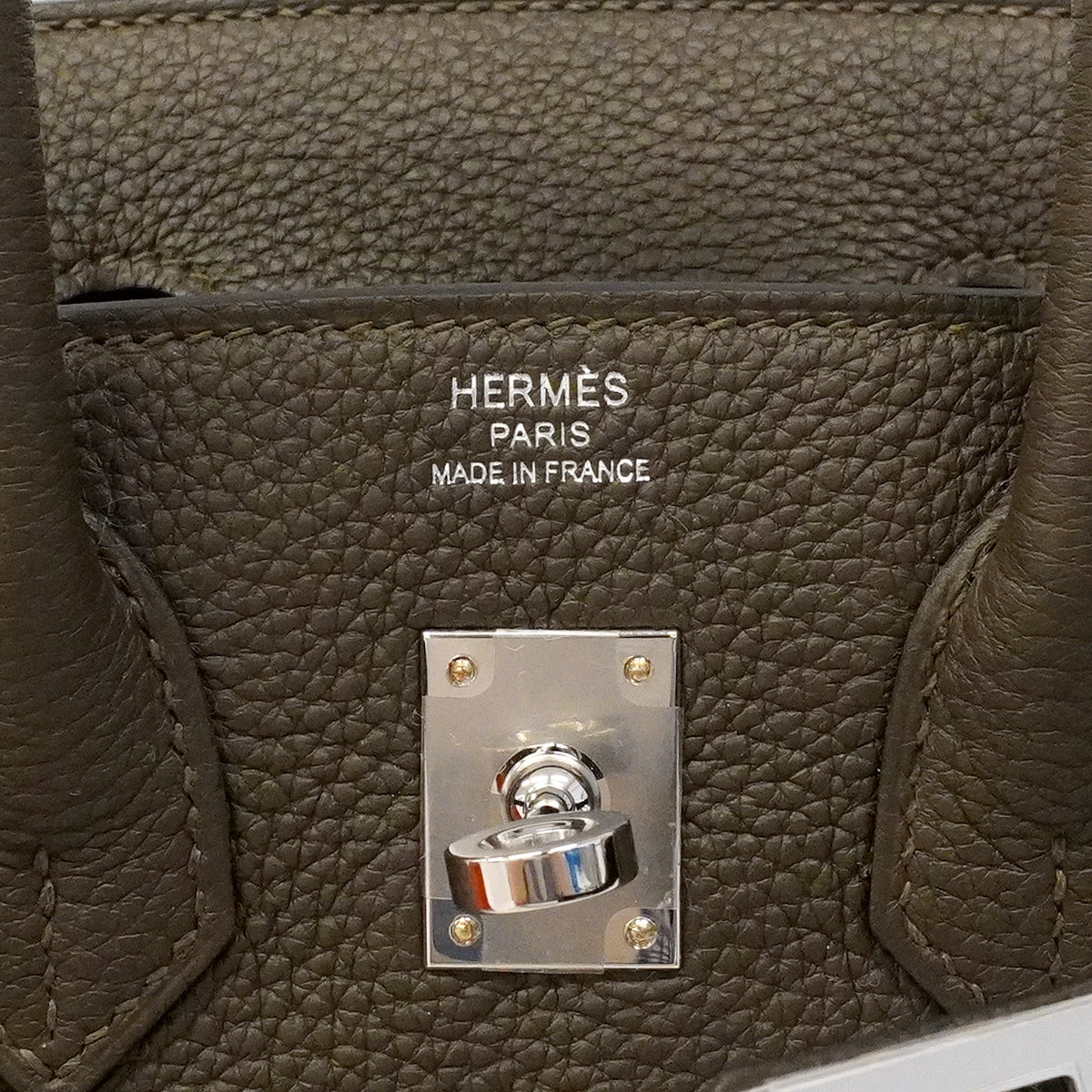 【6he4522-g】エルメス ハンドバッグ バーキン25 トゴ ヴェールロデン シルバー金具 G刻印【中古】レディース