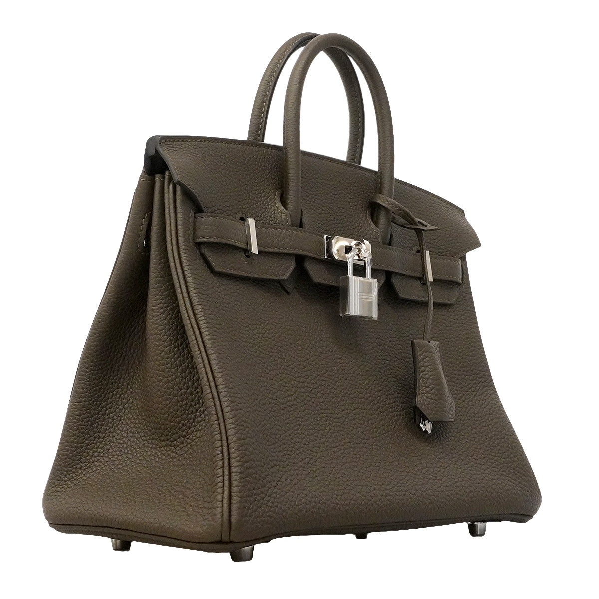 【6he4522-g】エルメス ハンドバッグ バーキン25 トゴ ヴェールロデン シルバー金具 G刻印【中古】レディース