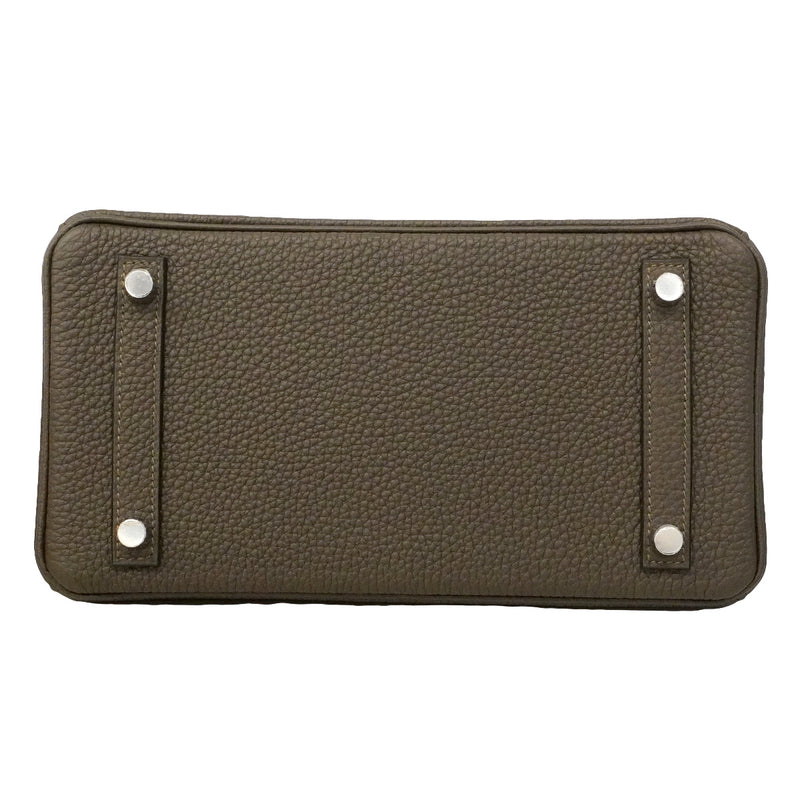 【6he4522-g】エルメス ハンドバッグ バーキン25 トゴ ヴェールロデン シルバー金具 G刻印【中古】レディース