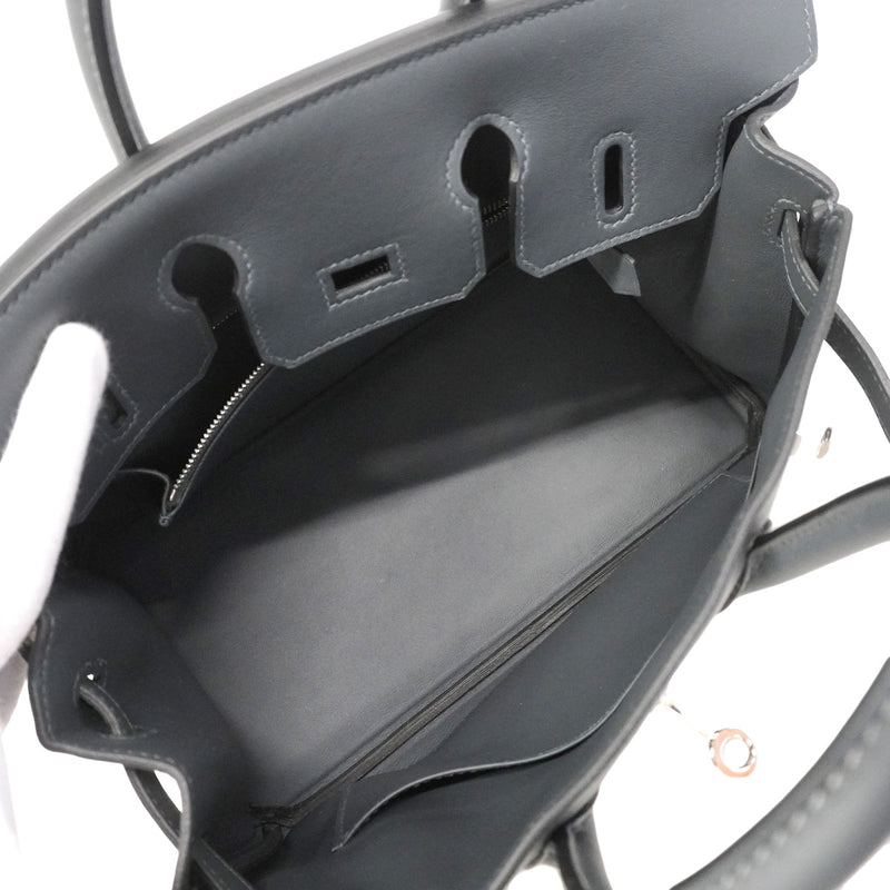 【6he4524-g】エルメス ハンドバッグ バーキン25 スイフト グリミスティ シルバー金具 G刻印【中古】レディース