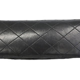 【6he4525-h】シャネル ショルダーバッグ マトラッセ Wフラップ Wチェーン ラムスキン ブラック ゴールド金具【中古】レディース