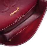【6he4525-h】シャネル ショルダーバッグ マトラッセ Wフラップ Wチェーン ラムスキン ブラック ゴールド金具【中古】レディース