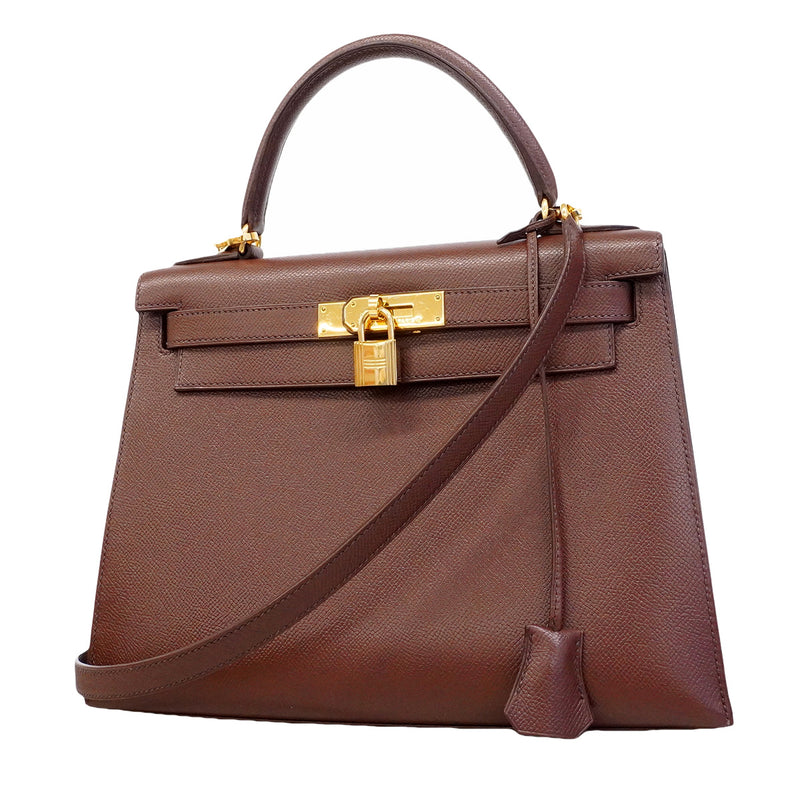 【6he4526-h】エルメス ハンドバッグ ケリー28 クシュベル テール ゴールド金具 □C刻印 2wayバッグ【中古】レディース