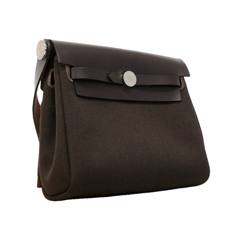 【6he4529】エルメス ショルダーバッグ エールバッグジップ トワルミリタリー エベーヌ シルバー金具 G刻印【中古】レディース