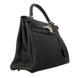 【6he4530】エルメス ハンドバッグ ケリー32 トゴ ブラック シルバー金具 X刻印 2wayバッグ【中古】レディース