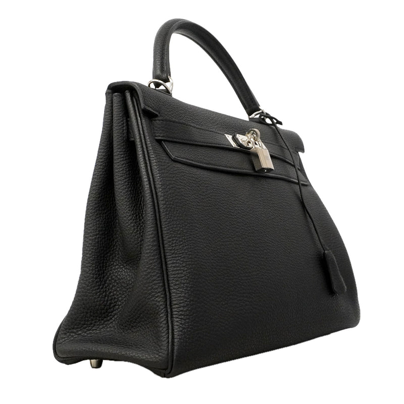 【6he4530】エルメス ハンドバッグ ケリー32 トゴ ブラック シルバー金具 X刻印 2wayバッグ【中古】レディース