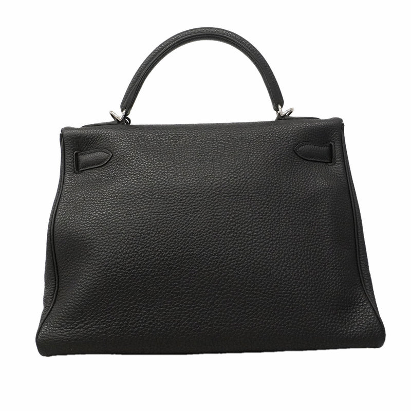 【6he4530】エルメス ハンドバッグ ケリー32 トゴ ブラック シルバー金具 X刻印 2wayバッグ【中古】レディース