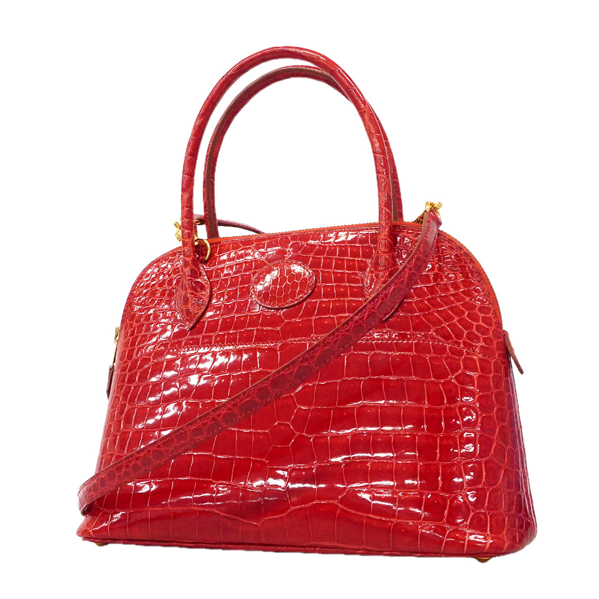 【6he4531】エルメス ハンドバッグ ボリード27 ポロサス レッド ゴールド金具 □A刻印 2wayバッグ【中古】レディース