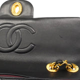 【6he4537】シャネル ショルダーバッグ デカマトラッセ Wチェーン ラムスキン ブラック ゴールド金具【中古】レディース