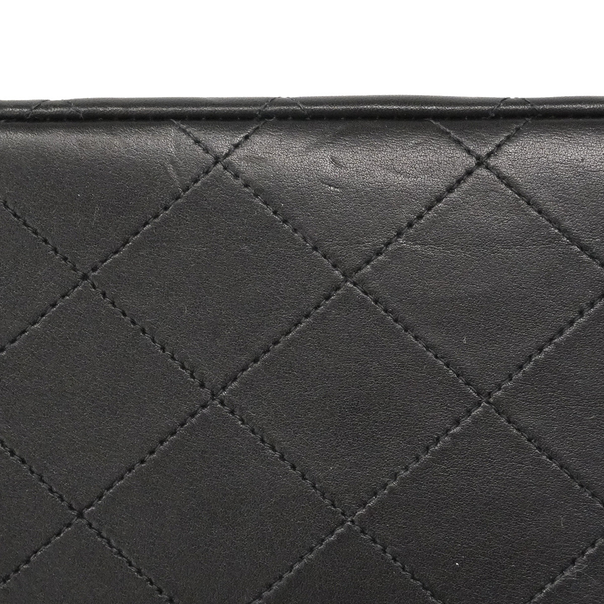 【6he4537】シャネル ショルダーバッグ デカマトラッセ Wチェーン ラムスキン ブラック ゴールド金具【中古】レディース
