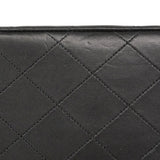 【6he4537】シャネル ショルダーバッグ デカマトラッセ Wチェーン ラムスキン ブラック ゴールド金具【中古】レディース