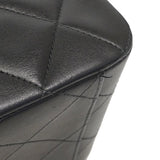 【6he4537】シャネル ショルダーバッグ デカマトラッセ Wチェーン ラムスキン ブラック ゴールド金具【中古】レディース