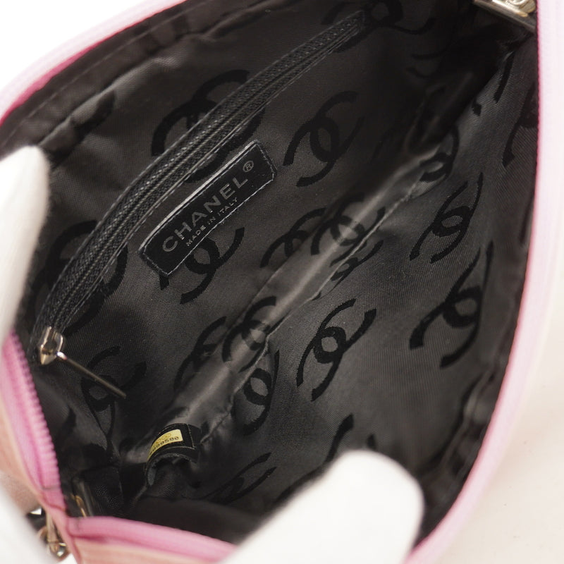 【6he4549-k】シャネル ショルダーバッグ カンボン ラムスキン ピンク シルバー金具【中古】レディース