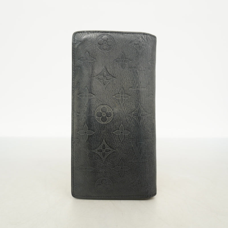 【6he4558-k】ルイヴィトン 長財布 モノグラム・シャドウ ポルトフォイユブラザ M62900 ブラック【中古】メンズ