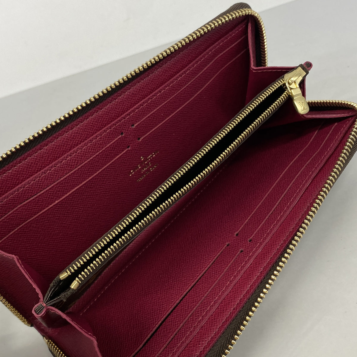 【6he4576】ルイヴィトン 長財布 モノグラム ポルトフォイユクレマンス M60742 フューシャ【中古】レディース
