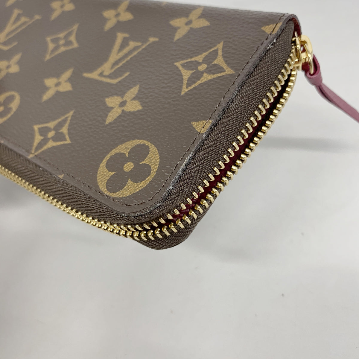 【6he4576】ルイヴィトン 長財布 モノグラム ポルトフォイユクレマンス M60742 フューシャ【中古】レディース