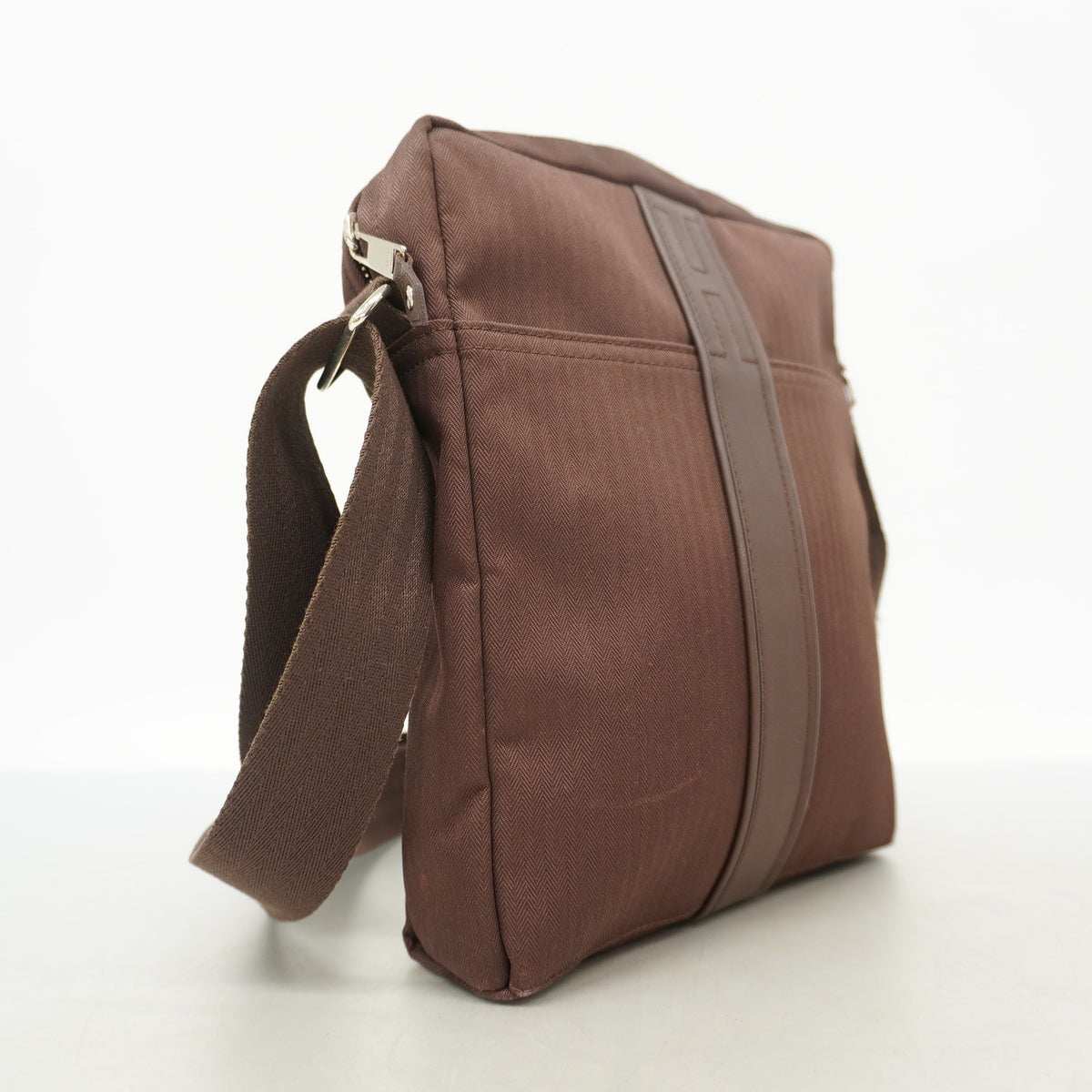 【6he4592】エルメス ショルダーバッグ アカプルコバンドリエールMM トワルシェブロン ブラウン シルバー金具【中古】メンズ レディース ユニセックス